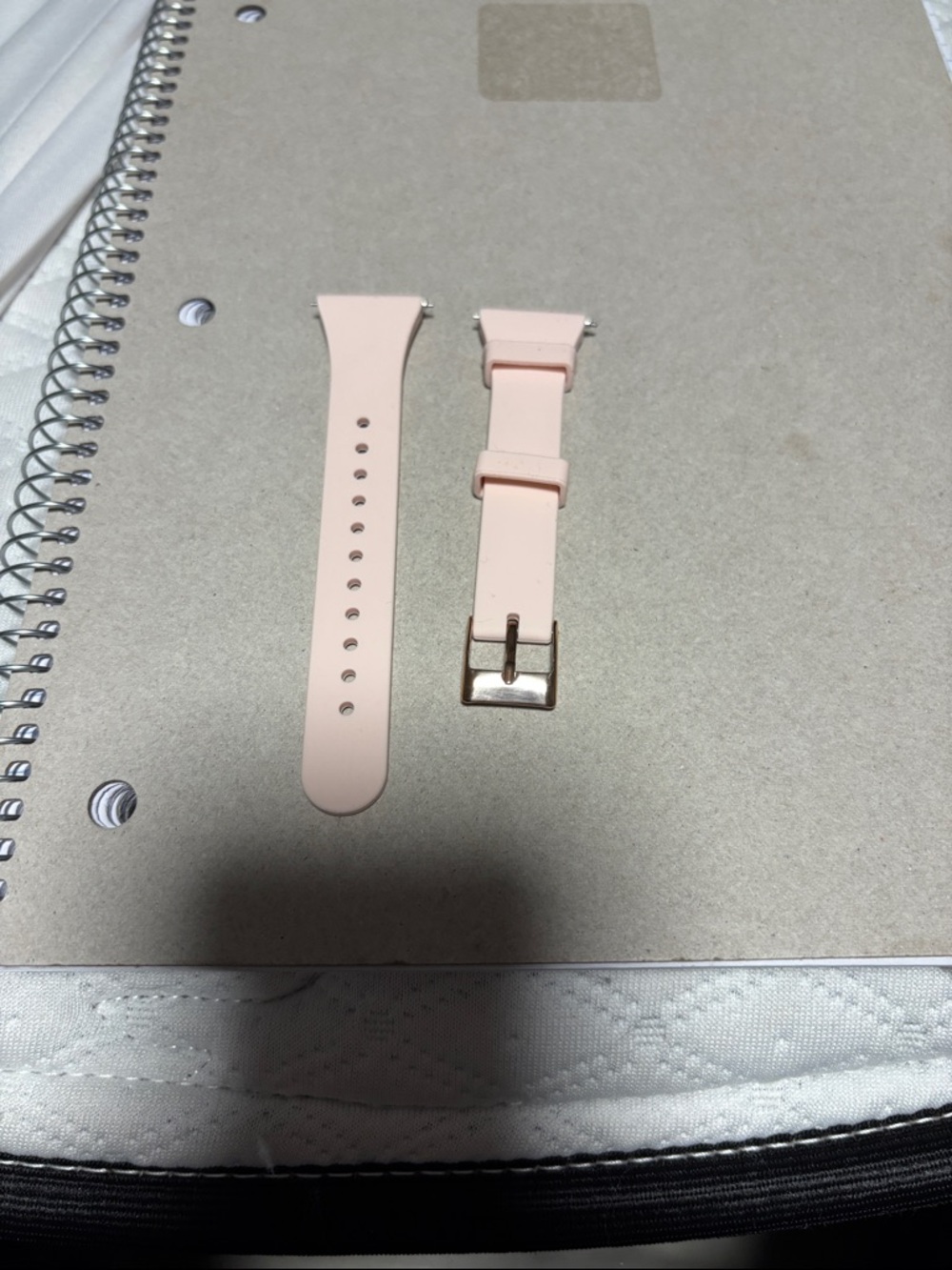Pink Silicone Apple Watch Band with Rose Gold Buckle